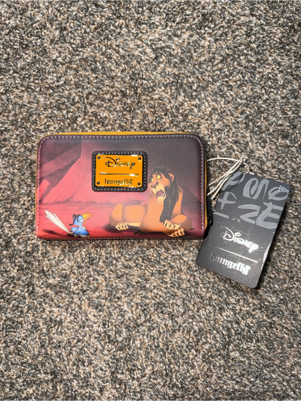 Loungefly Disney The Lion King Scar Red/Brown Zip Wallet with Yellow Plaque